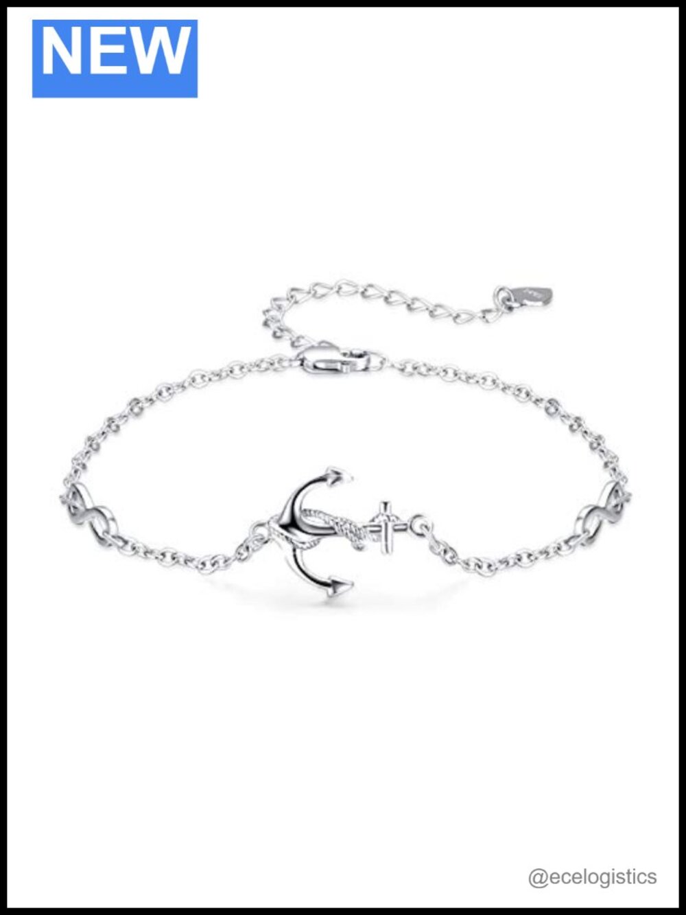 925 Sterling Silver Anchor Bracelet Nautical Charm Gift for Women